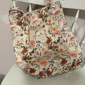 Tote with butterfly garden pattern